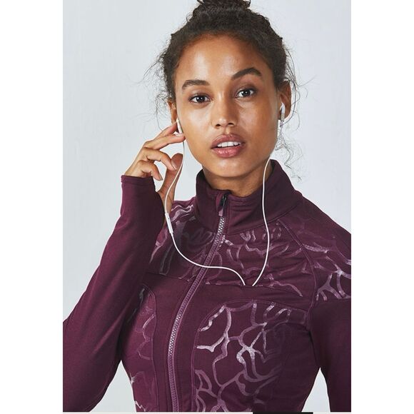 Fabletics JoJo Floral Burgundy Athletic Jacket L - Picture 4 of 7